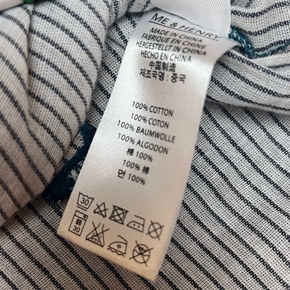 Me & Henry Woven One piece (0-3m) Bodysuit Blue Green Plaid Button Up NWT - Picture 9 of 10